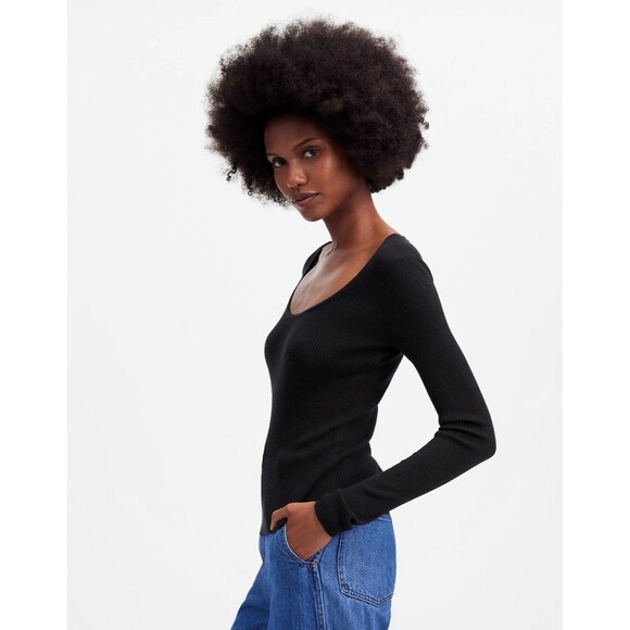 Madewell Merino Wool-Silk Blend Scoopneck Sweater NWT Size L Large - Picture 5 of 13